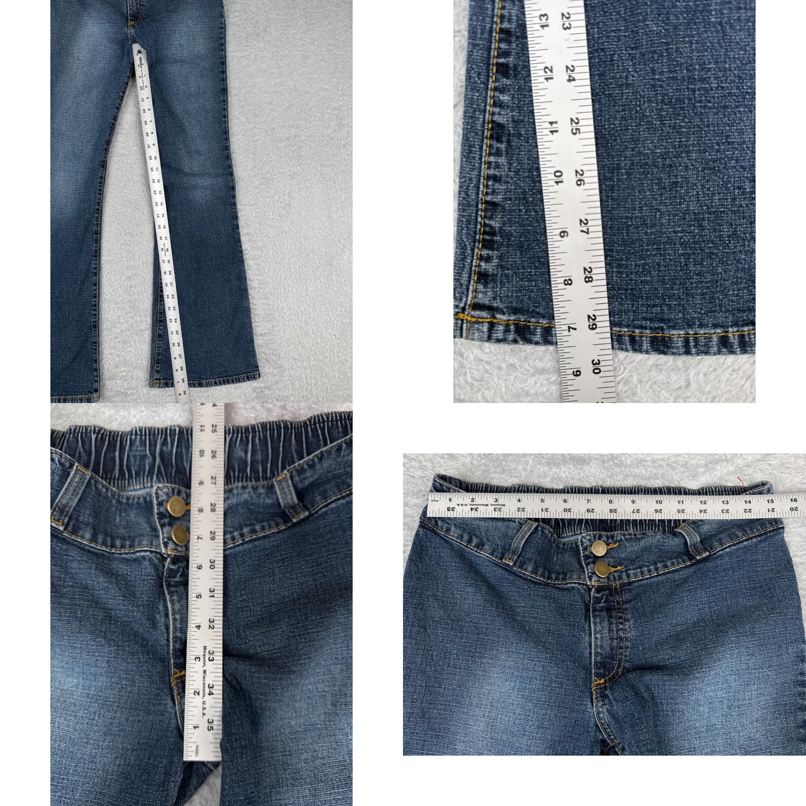 Vintage Motherhood Maternity Jeans Womens Small Blue Denim Flared Elastic Cotton 32x30 Size 28" / US 6 / IT 42 - 8 Thumbnail