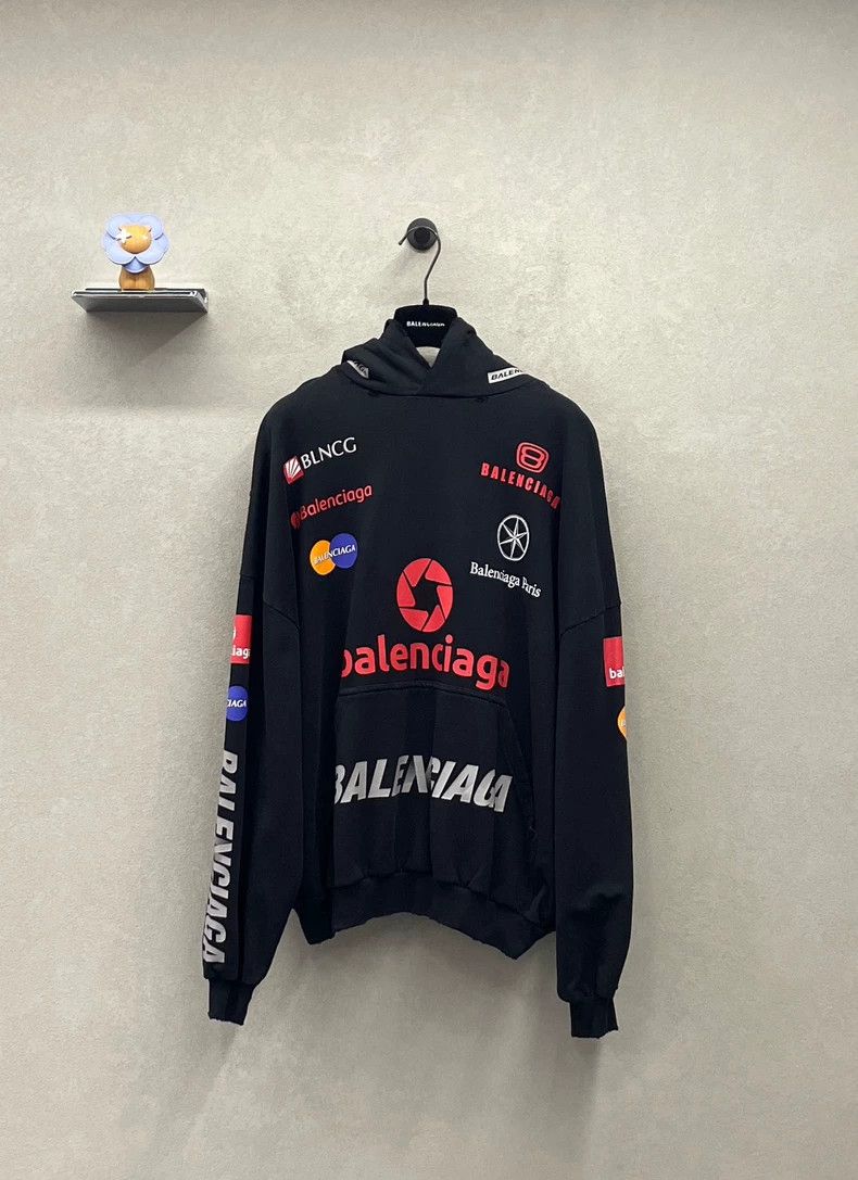 Balenciaga Multi-element printed hooded sweater