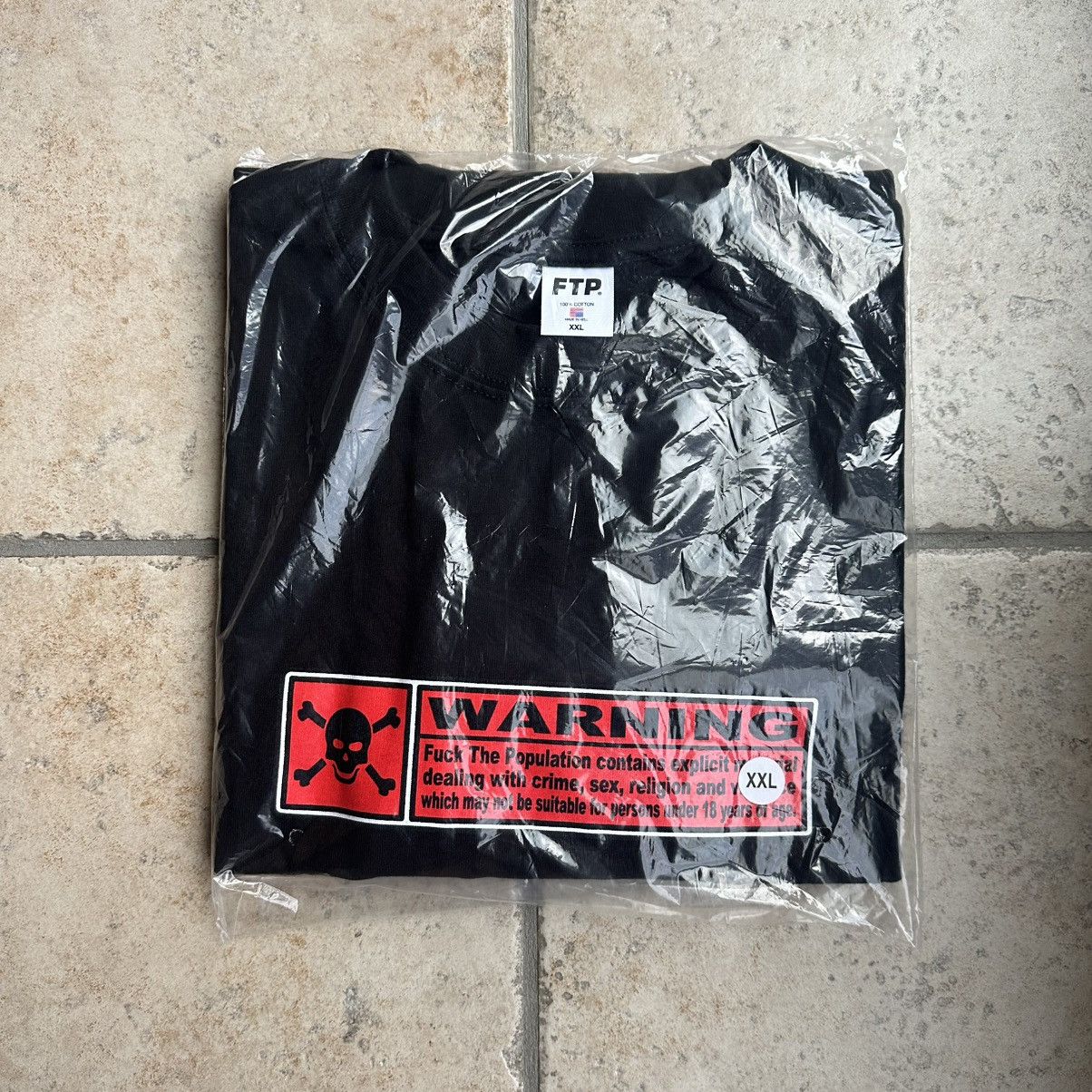 Fuck The Population FTP Warning Tee (Black) Size XXL Size US XXL / EU 58 / 5 - 1 Thumbnail