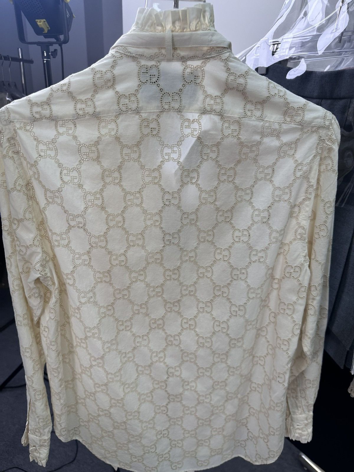 Gucci Gucci Sheer Long Sleeve Logo Blouse-2506 Size M / US 6-8 / IT 42-44 - 2 Thumbnail