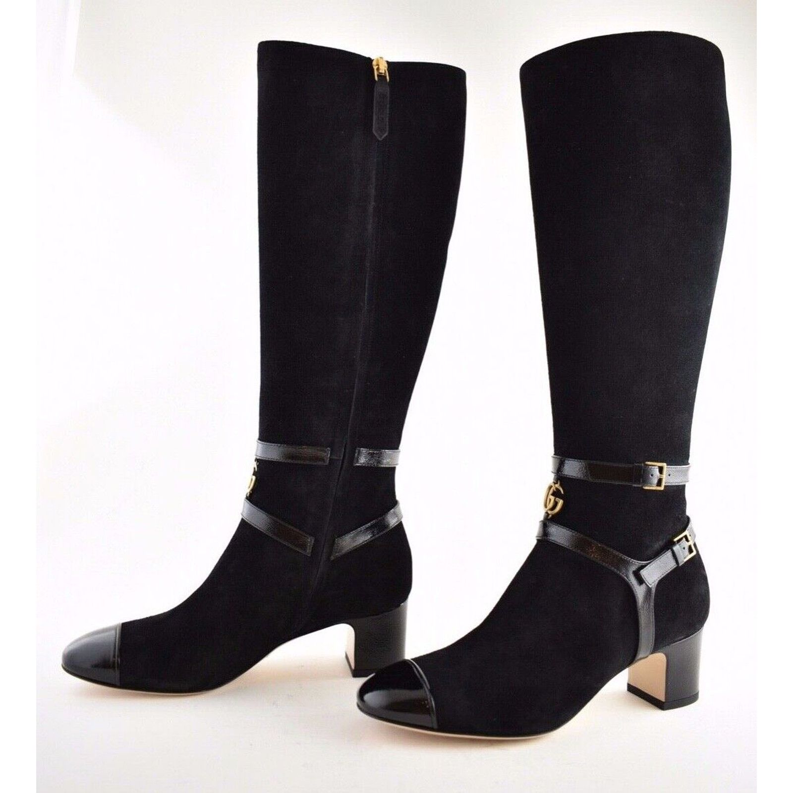 Gucci Gucci Geraldine 55 Black Suede Patent GG Gold Logo Low Size US 5 / IT 35 - 10 Thumbnail