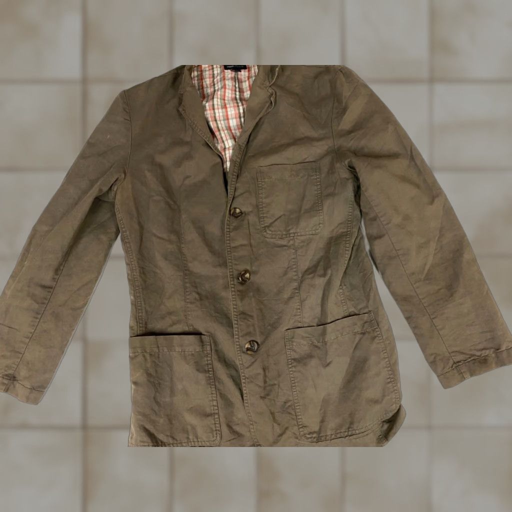 H&M H&M Jacket Coat Women M Brown Solid Knit Cotton Blend Button Collared Formal Vintage No Size M / US 6-8 / IT 42-44 - 1 Thumbnail