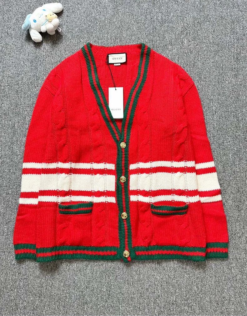Gucci GucciRed back embroidered slogan knitted cardigan jacket 25 Size US XS / EU 42 / 0 - 1 Thumbnail