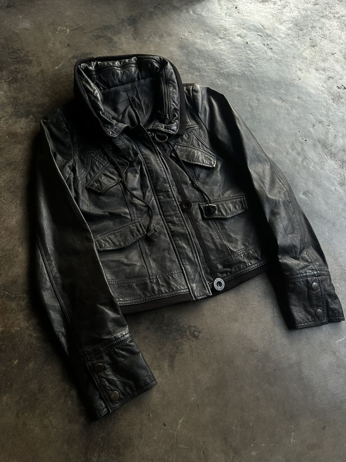 Isamu Katayama Backlash JAPANESE B.R.U.S.H BONO LEATHER JACKET ZIP MULTI POCKET VKEI Size US S / EU 44-46 / 1 - 10 Thumbnail
