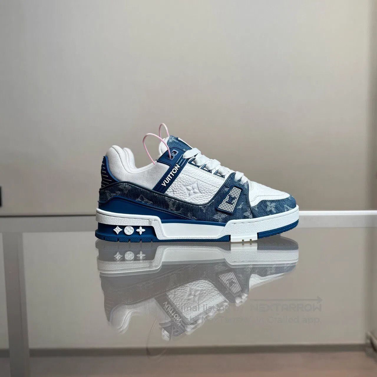 Louis Vuitton Louis Vuitton Trainer White Blue Jeans shoes Size US 6.5 / IT 36.5 - 2 Thumbnail