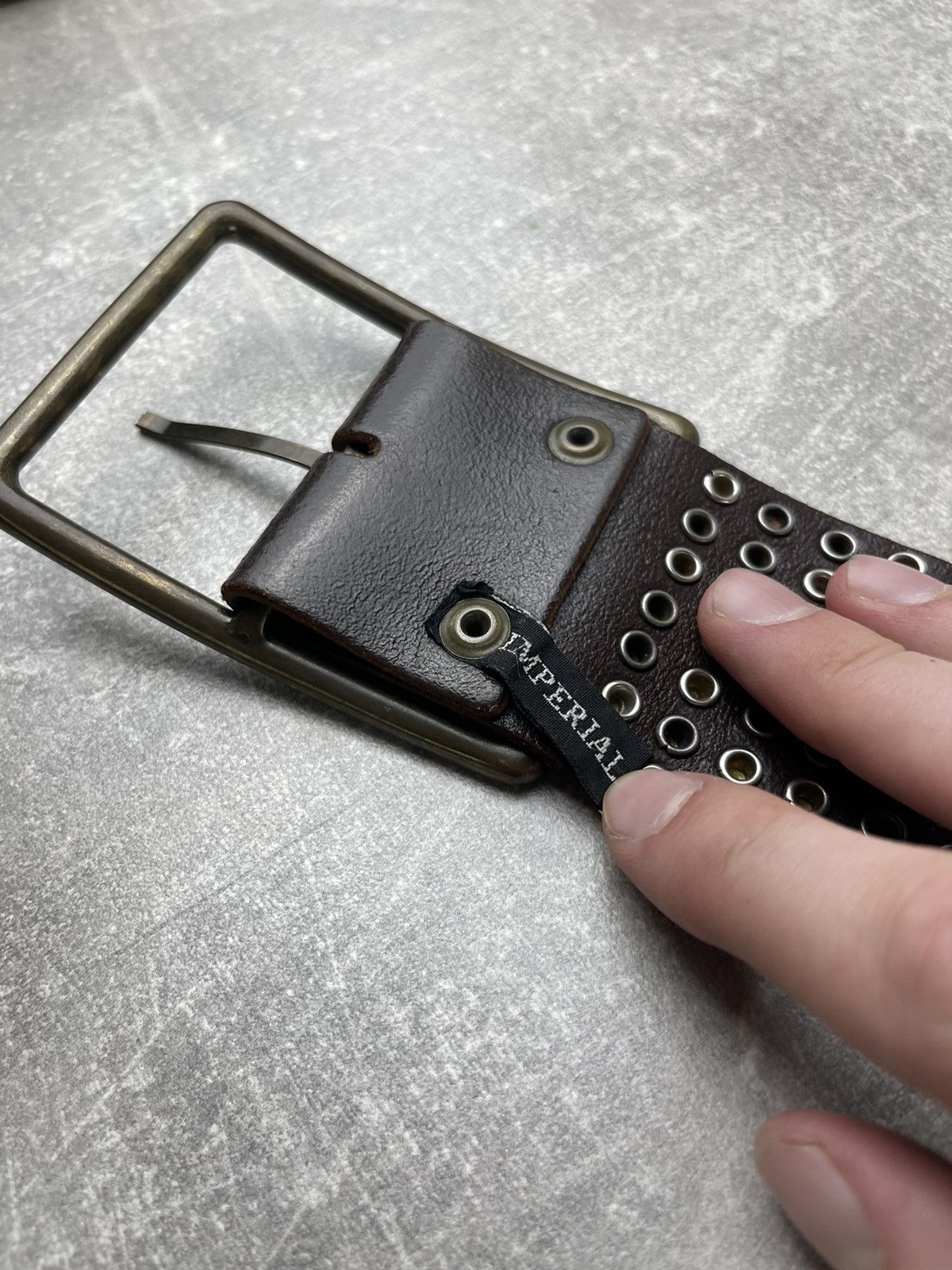Seditionaries Vintage Wide Avant Garde Brown Grommet Rock Leather Belt Size ONE SIZE - 4 Thumbnail