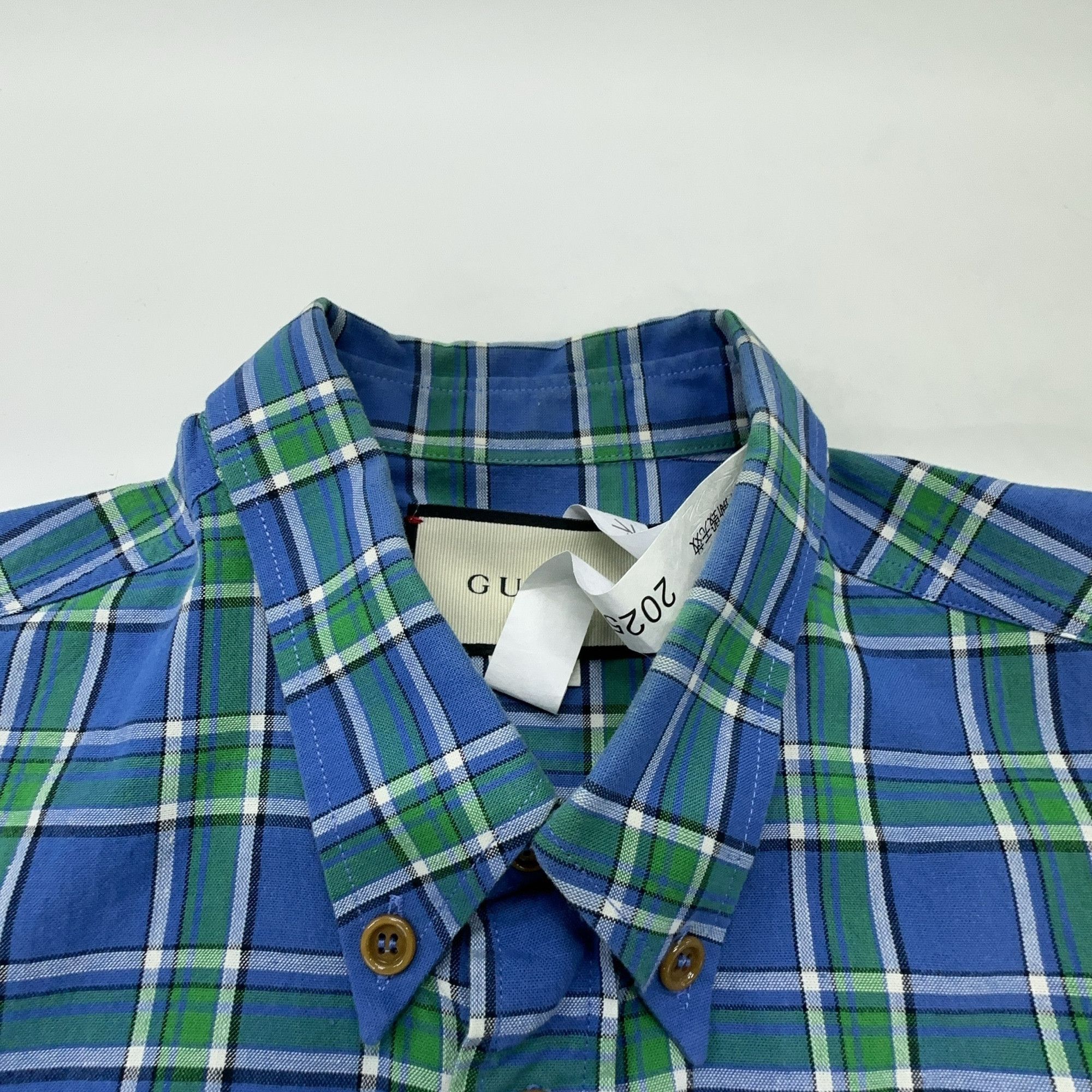 Gucci Gucci Green Plaid Cotton Shirt for Men-2506 Size US M / EU 48-50 / 2 - 8 Thumbnail