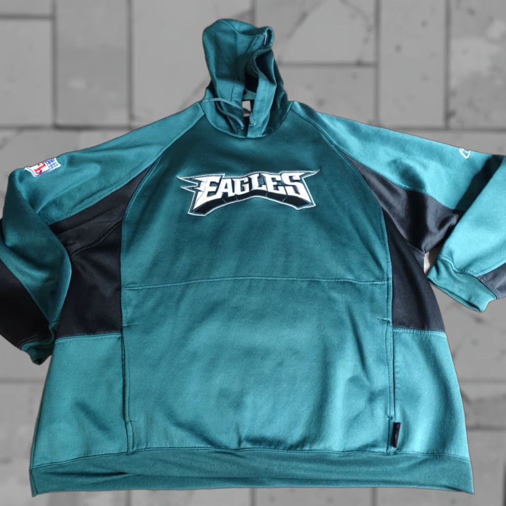 Reebok VINTAGE Reebok Philadelphia Eagles Hoodie 2XL Green Satin Embroidered Long Sleeve Mens Pullover Winter Fall Size US XXL / EU 58 / 5 - 1 Thumbnail