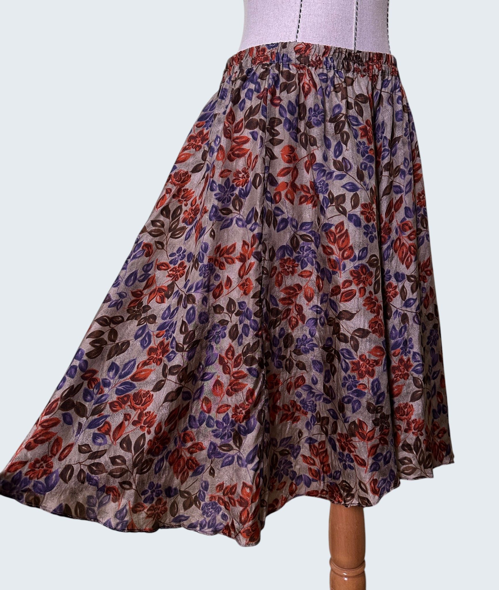Other Saga Harbor Floral Print Silk Midi Skirt Size 28" / US 6 / IT 42 - 2 Thumbnail