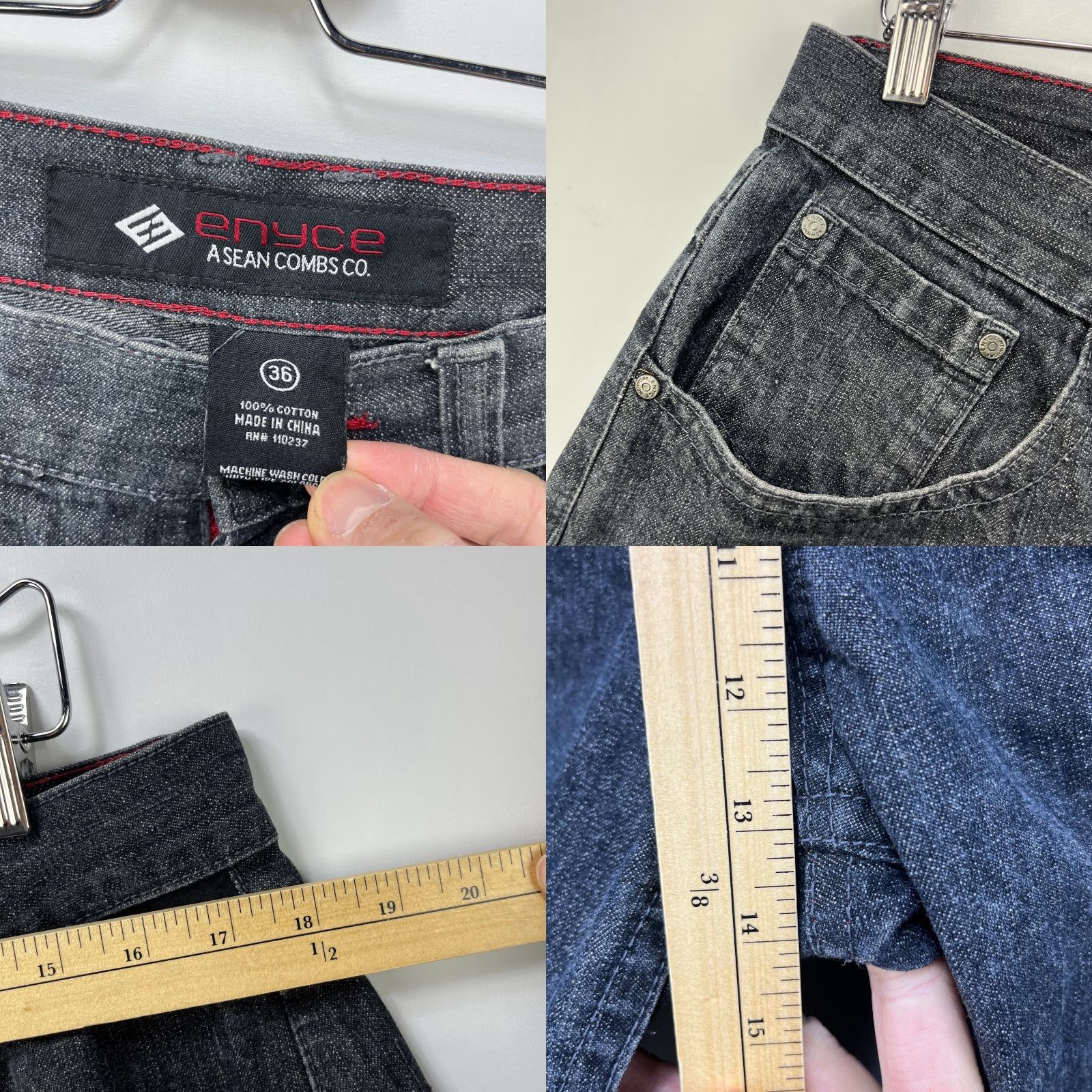 Enyce VINTAGE ENYCE Denim Shorts Jorts Sean John 36 Baggy Wide Leg Men Black Cargo Denim Shorts Mens 36 ENYCE Jeans Jorts Size US 36 / EU 52 - 8 Thumbnail