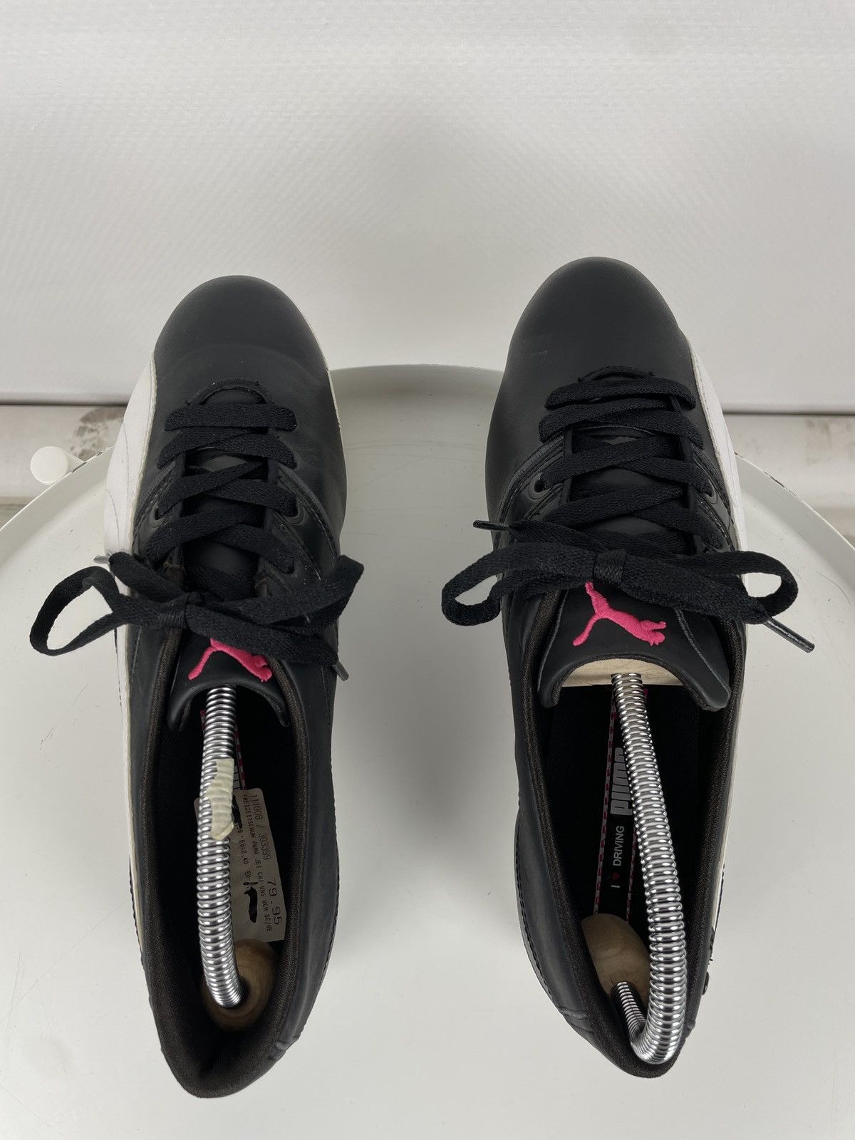 Ferrari × Puma Deatstock Rare Y2K Jet Speed Cat Leather Black Laces Low Moto Sneakers Shoes Size US 8.5 / IT 38.5 - 5 Thumbnail