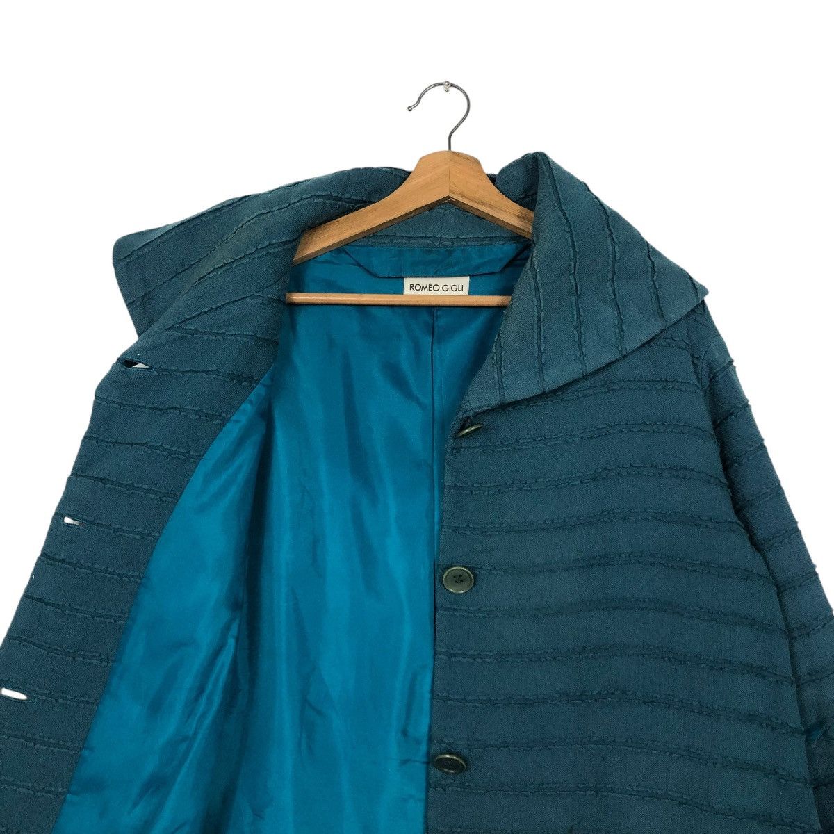 Romeo Gigli 🔥VINTAGE PLEATED JACKET BUTTON ROMEO GIGLI DOUBLE COLLAR Size US M / EU 48-50 / 2 - 13 Thumbnail