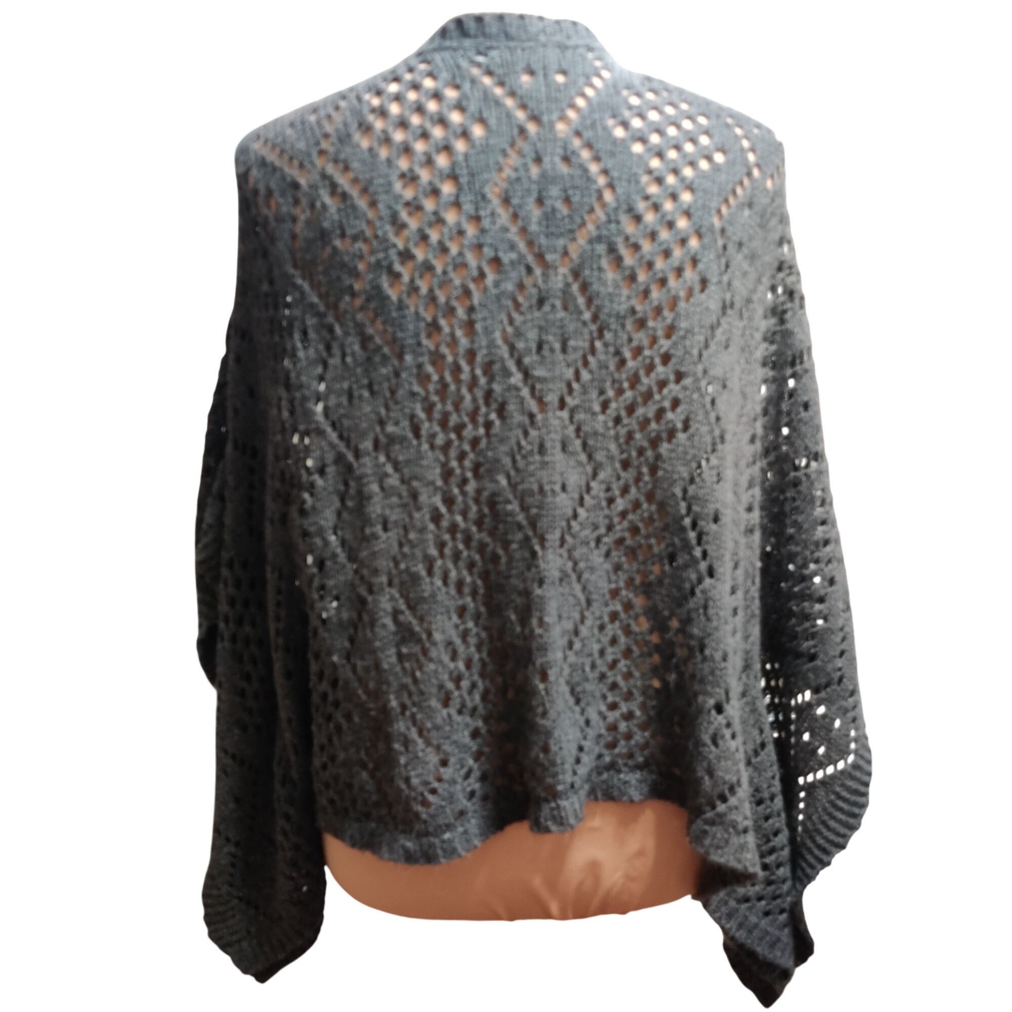 Other Say What One Size Charcoal Gray Open Knit Cardigan Cottageco Size ONE SIZE - 4 Thumbnail