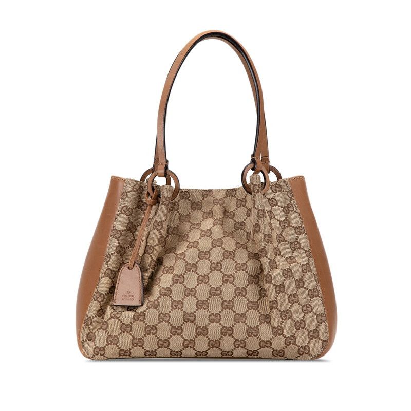 Gucci Gucci Gucci GG Canvas Leather Handbag 101919 Canvas Handbag 101919 in Very Good Condition Size ONE SIZE - 1 Thumbnail