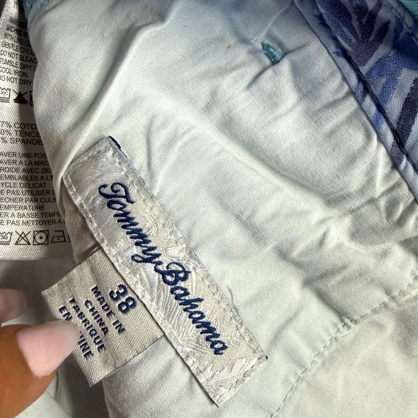 Tommy Bahama VINTAGE Tommy Bahama Chino Shorts 38 Mid-Rise Flat Front Washed Blue Y2k Men Size US 38 / EU 54 - 3 Thumbnail