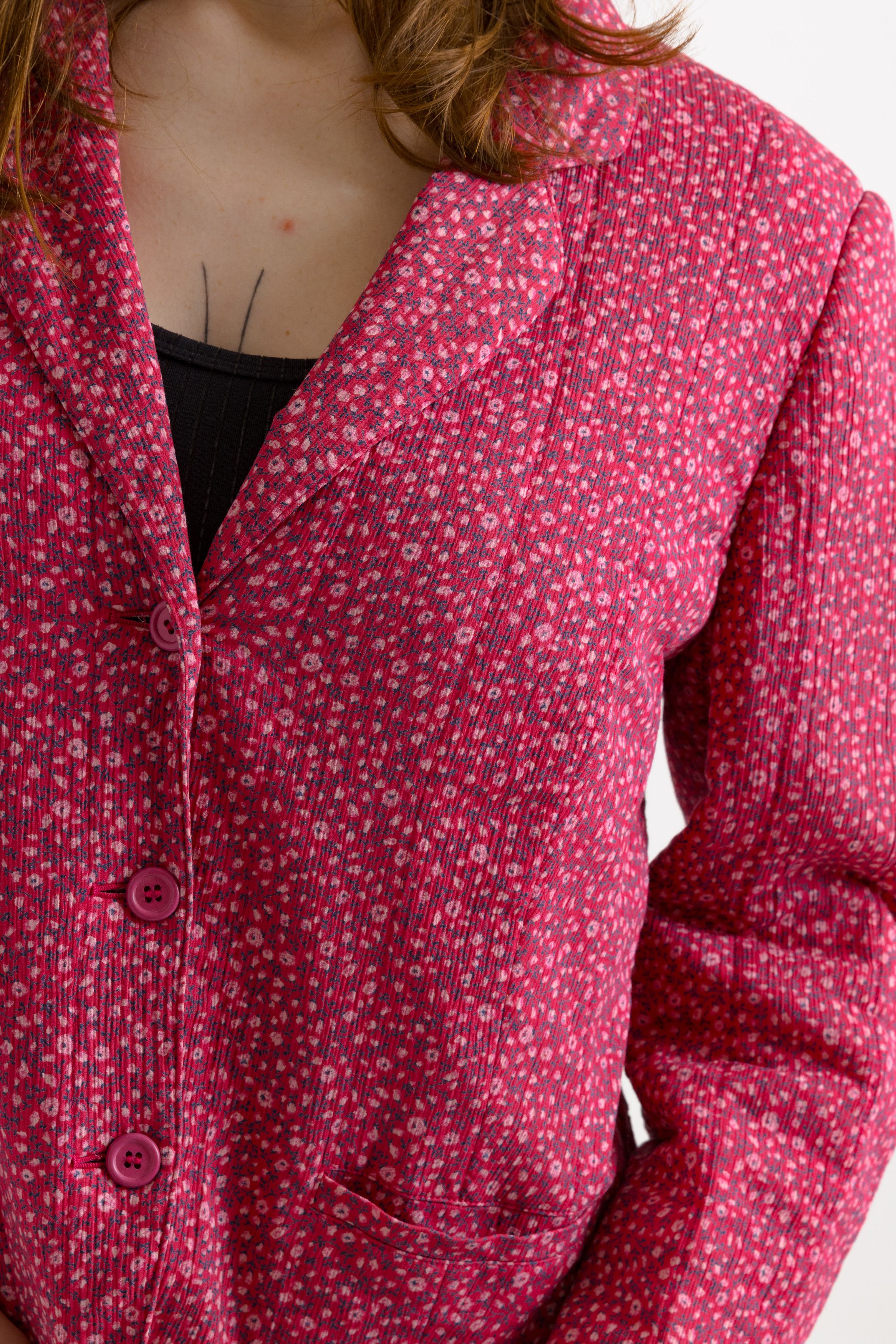 Bogner Vintage 90s Bogner Quilted Cropped Buttons Blazer 7493 Size M / US 6-8 / IT 42-44 - 6 Thumbnail