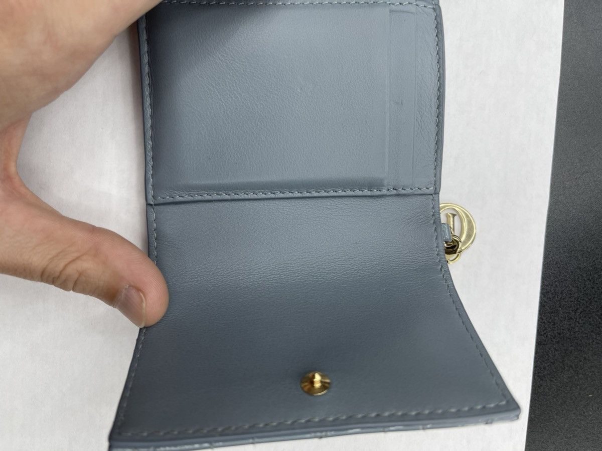 Dior Dior Patent Leather Lady Dior Tri-fold Wallet Blue Authentic Size ONE SIZE - 9 Thumbnail