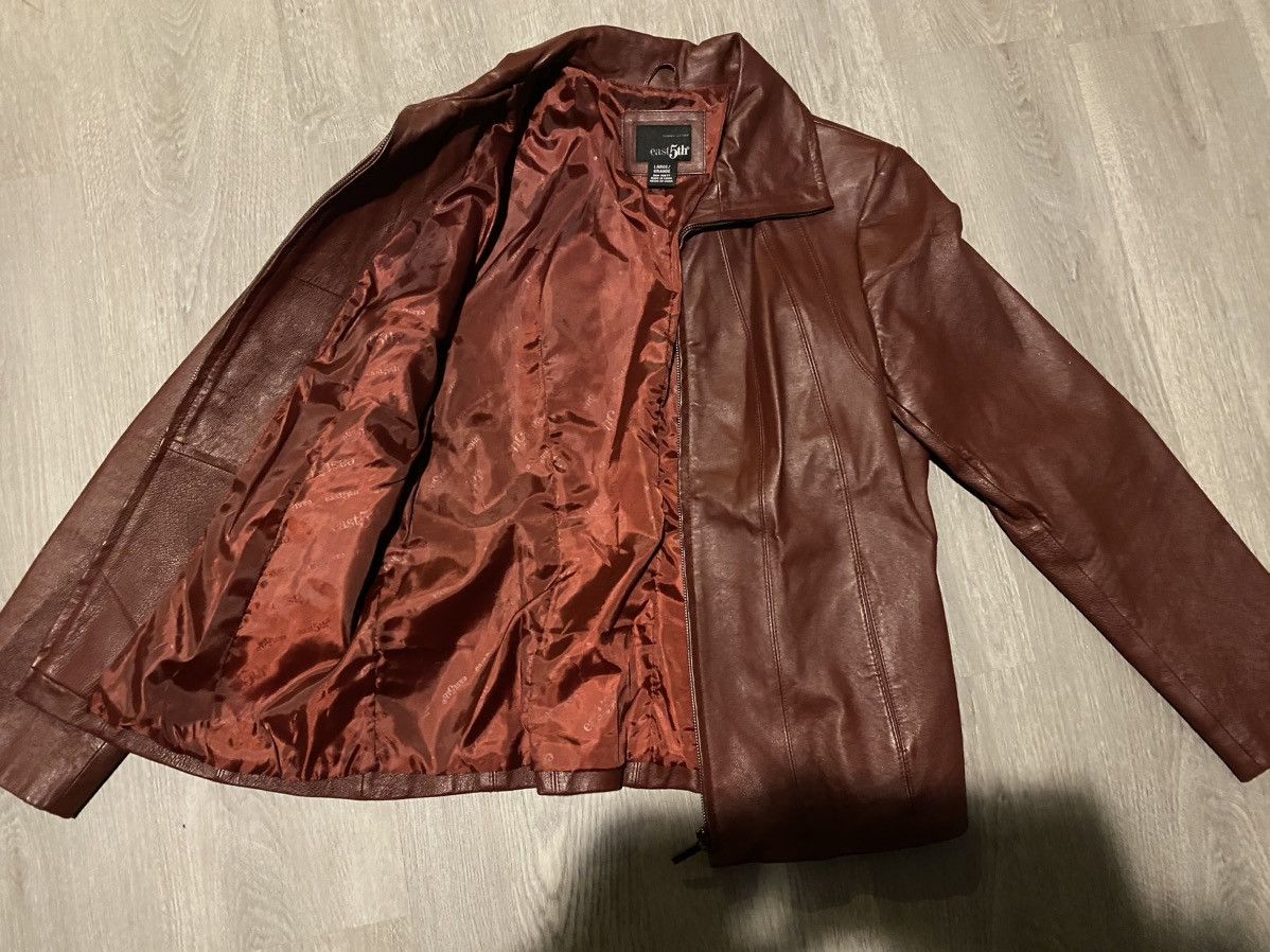 Vintage Leather jacket red Size L / US 10 / IT 46 - 2 Thumbnail