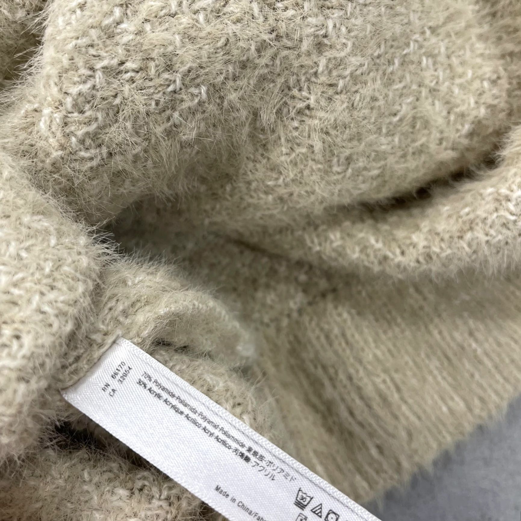 Anthropologie VINTAGE Anthropologie Womens Sweater Caped Poncho Turtleneck One Size Beige Oversized Knit Size ONE SIZE - 5 Thumbnail