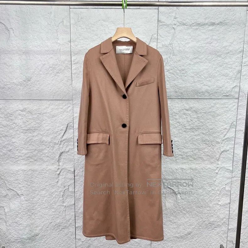 Valentino Valentino Lotus pink lapel long coat Size S / US 4 / IT 40 - 1 Thumbnail