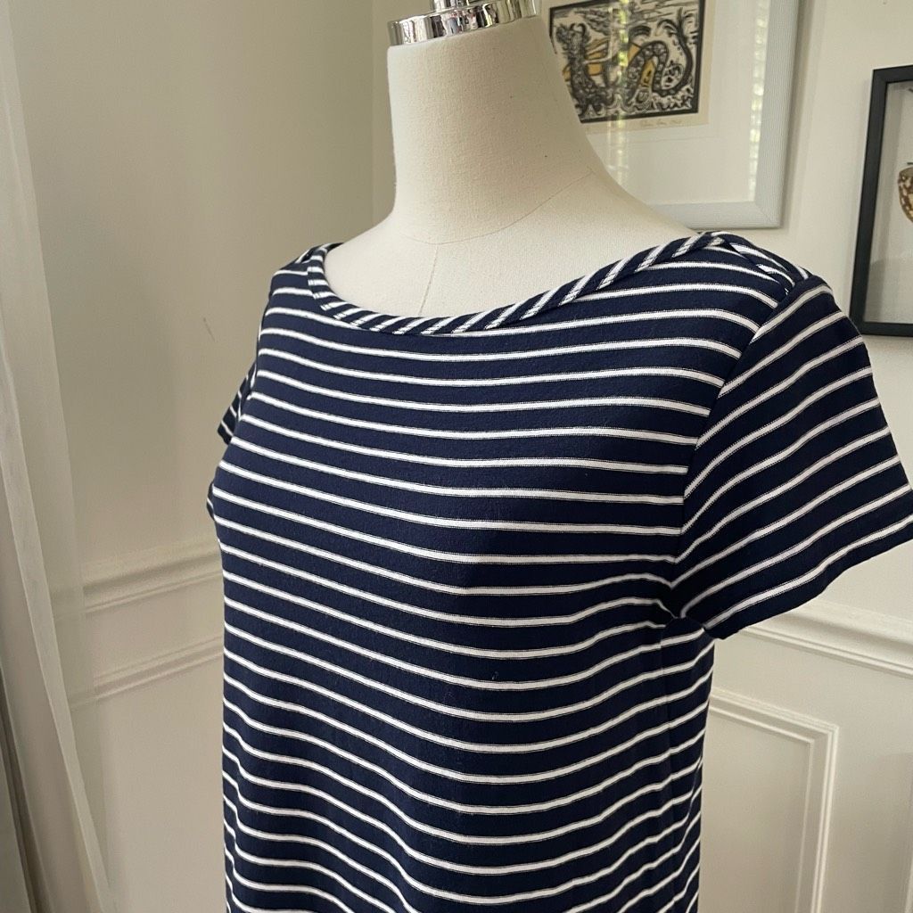 Jigsaw Jigsaw Blue White Stripe Boat Neck Dress S Size S / US 4 / IT 40 - 3 Thumbnail