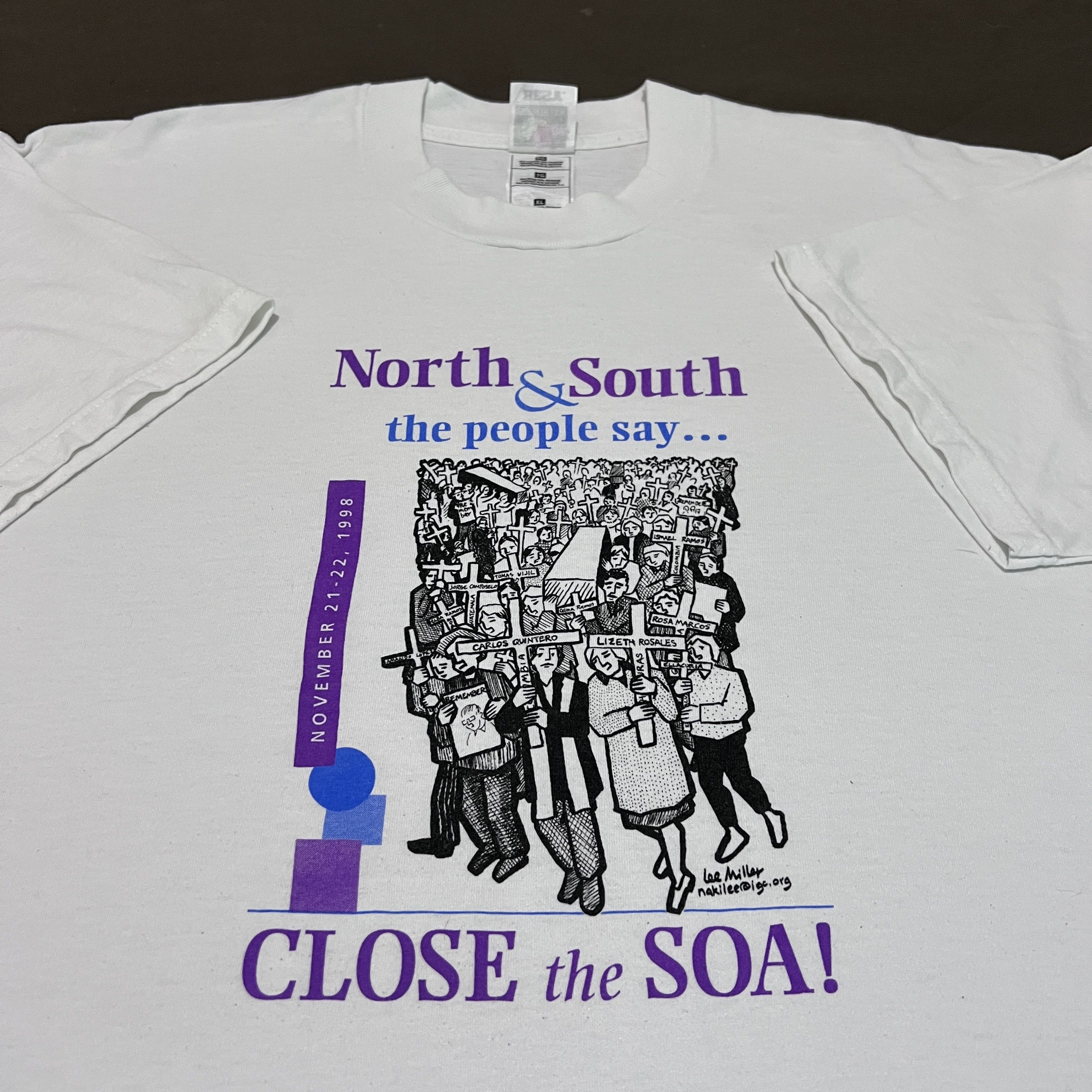 Other Rare Vintage 90s Close the SOA! Tee XL Justice Activist Size US XL / EU 56 / 4 - 1 Thumbnail