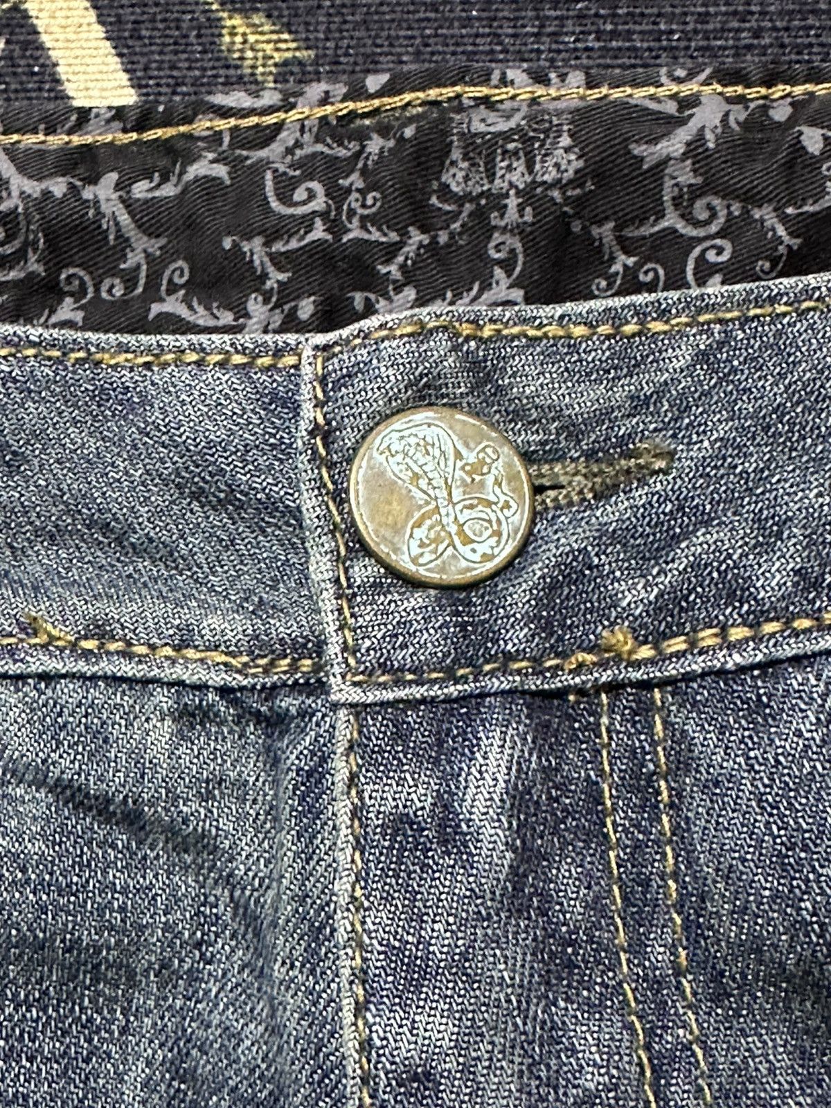 Drake Vintage Twenty Works Strap Leather Snake Studded Denim Size US 36 / EU 52 - 9 Thumbnail