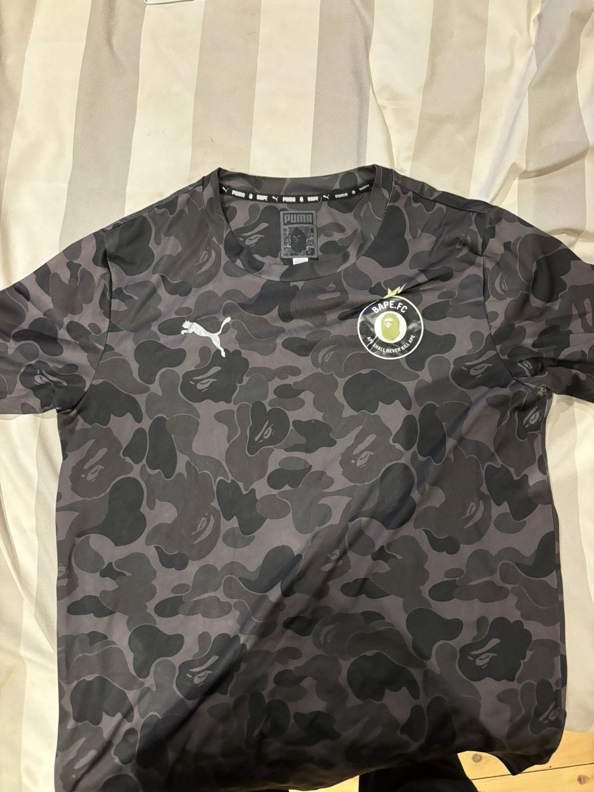 image of Bape x Puma Fc Tee in Black, Men's (Size Medium)