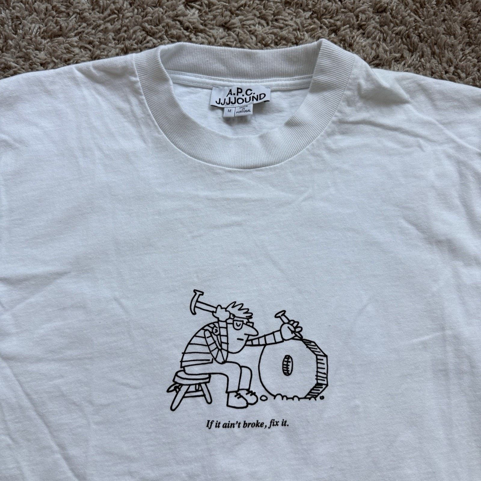 A.P.C. × JJJJound JJJJound x APC Round Rough Tee White T-Shirt Fix It SOLD OUT Size US M / EU 48-50 / 2 - 3 Thumbnail