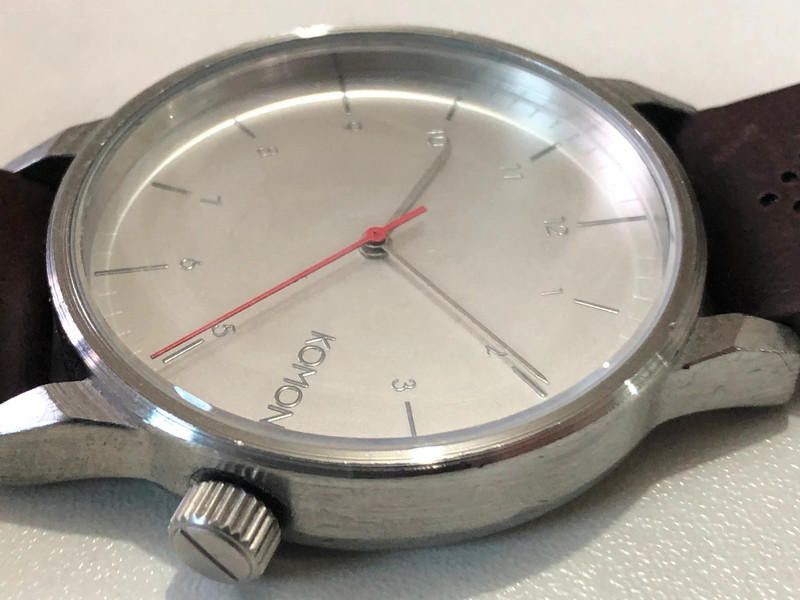 Komono Komono Estelle Pastel silver dial brown leather strap watch Size ONE SIZE - 2 Thumbnail