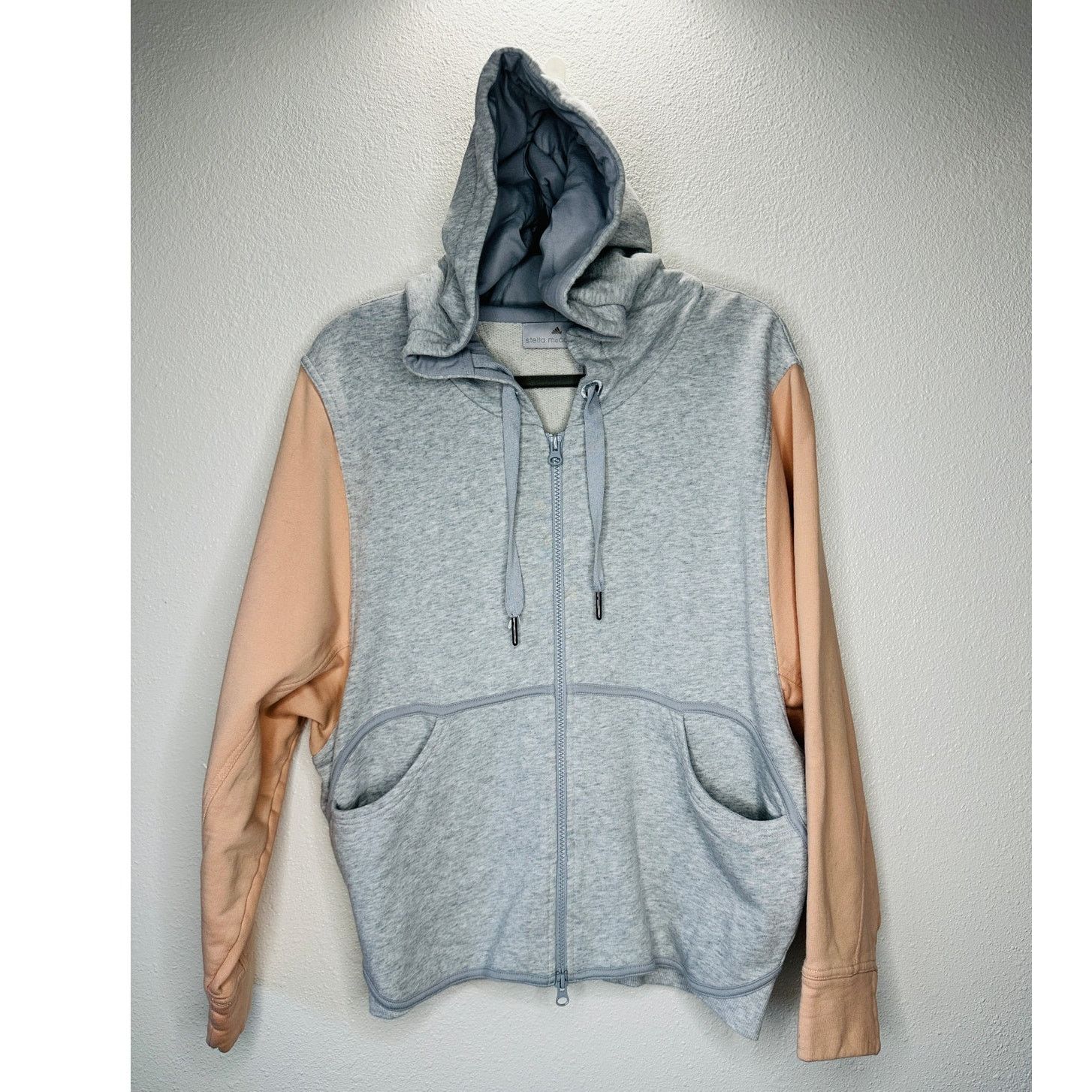 Stella McCartney NWOT Stella McCartney x Adidas Gray Peach Hoodie Sweater L Size L / US 10 / IT 46 - 3 Thumbnail