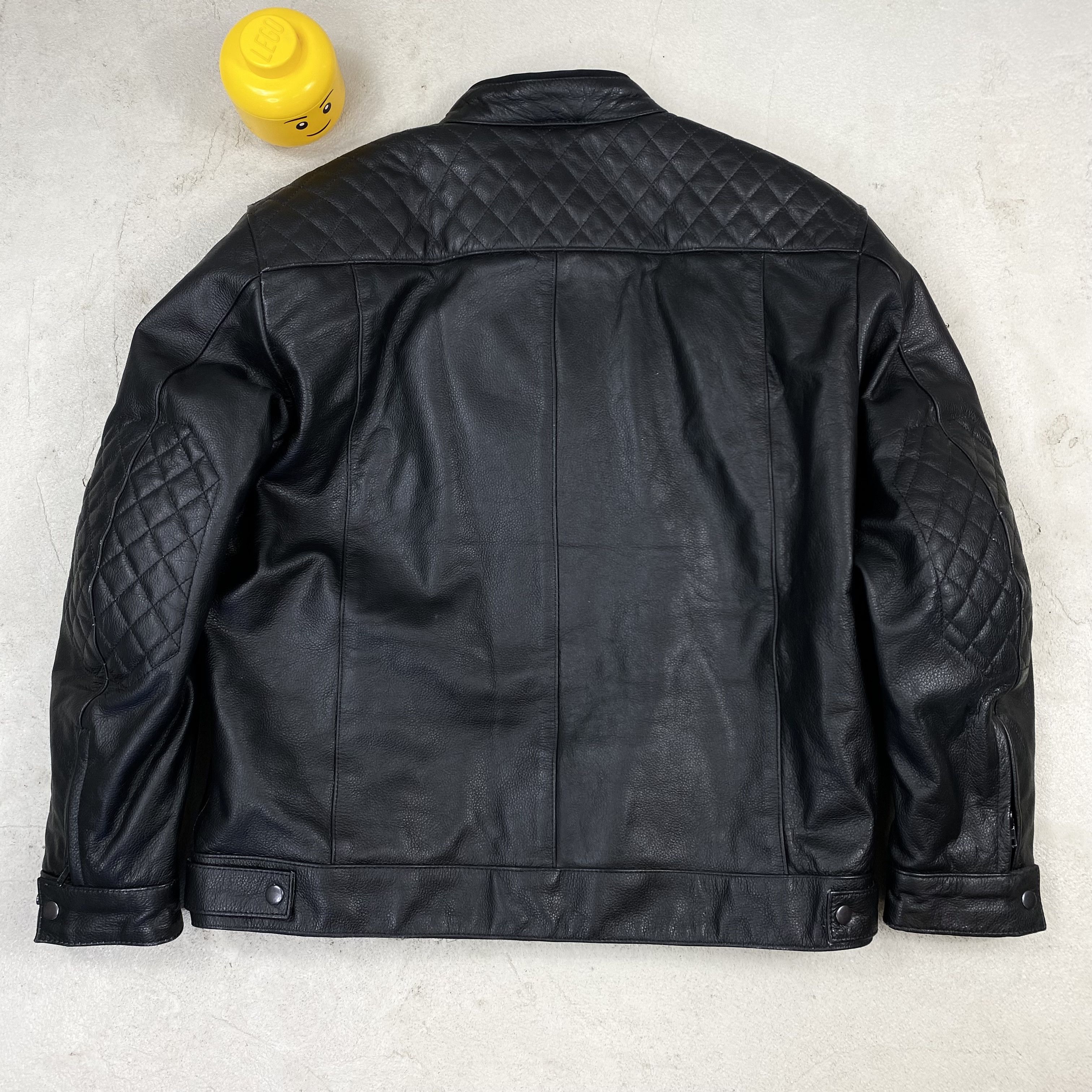 Genuine Leather racing leather Jacket moto real biker Y2K Size US XXL / EU 58 / 5 - 9 Thumbnail