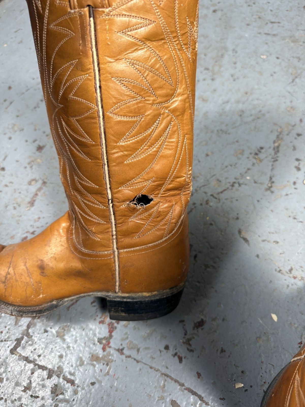 Justin Boots Vintage Longhorn Justin Lizard Toe Cowboy Boots Size US 7.5 / EU 40-41 - 11 Thumbnail