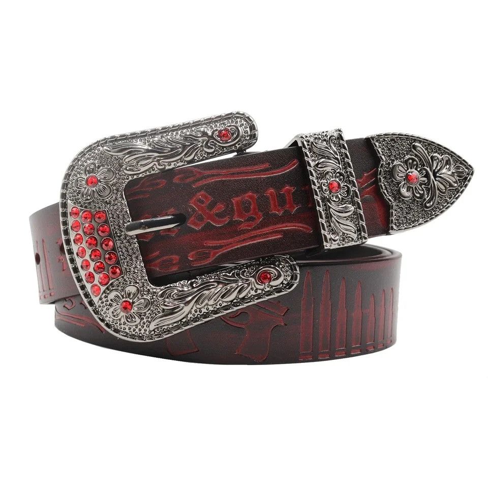 Japanese Brand Cowboy gun & bullet embossed design belt Size ONE SIZE - 1 Thumbnail