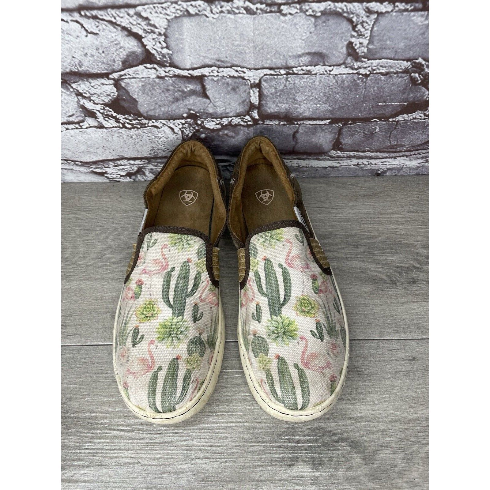 Ariat Ariat Ryden Cactus Flamingo Print Slip On Casual Shoes Wome Size US 8.5 / IT 38.5 - 18 Thumbnail