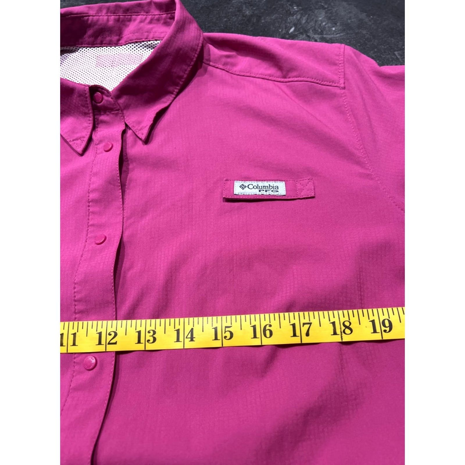 Pinko Columbia Shirt Pink L Button-Up Short Sleeve Collared Casual Outdoor Women's Regular Button Front Vented Size L / US 10 / IT 46 - 4 Thumbnail