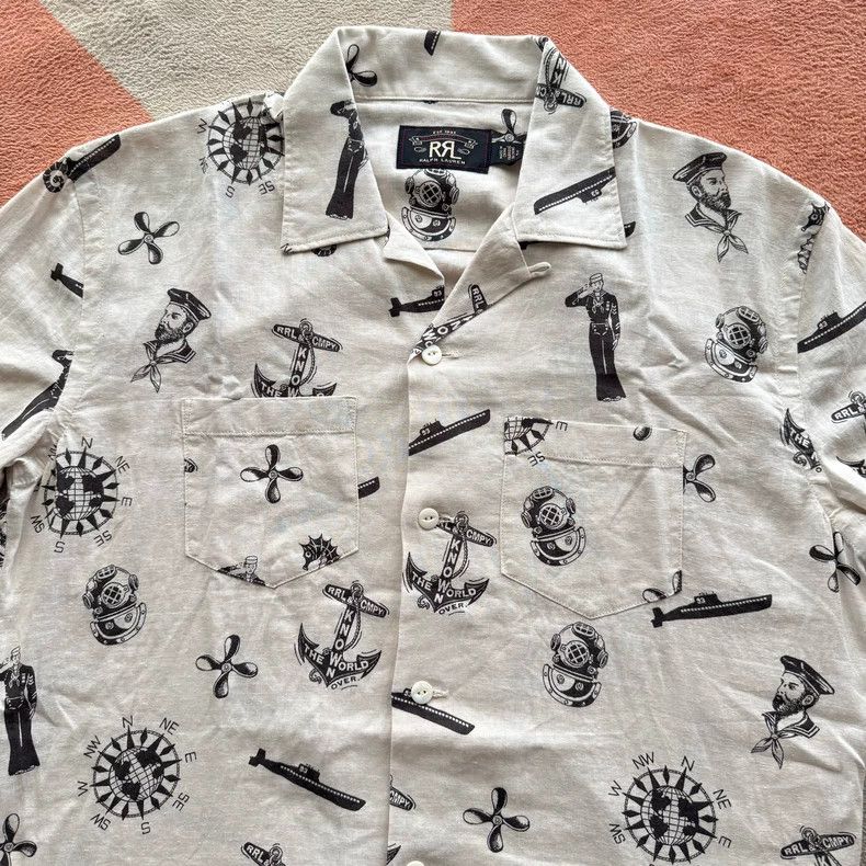 RRL Ralph Lauren RRL Ralph Lauren Sailor Navy style Hawaiian shirt short sl Size US S / EU 44-46 / 1 - 3 Thumbnail