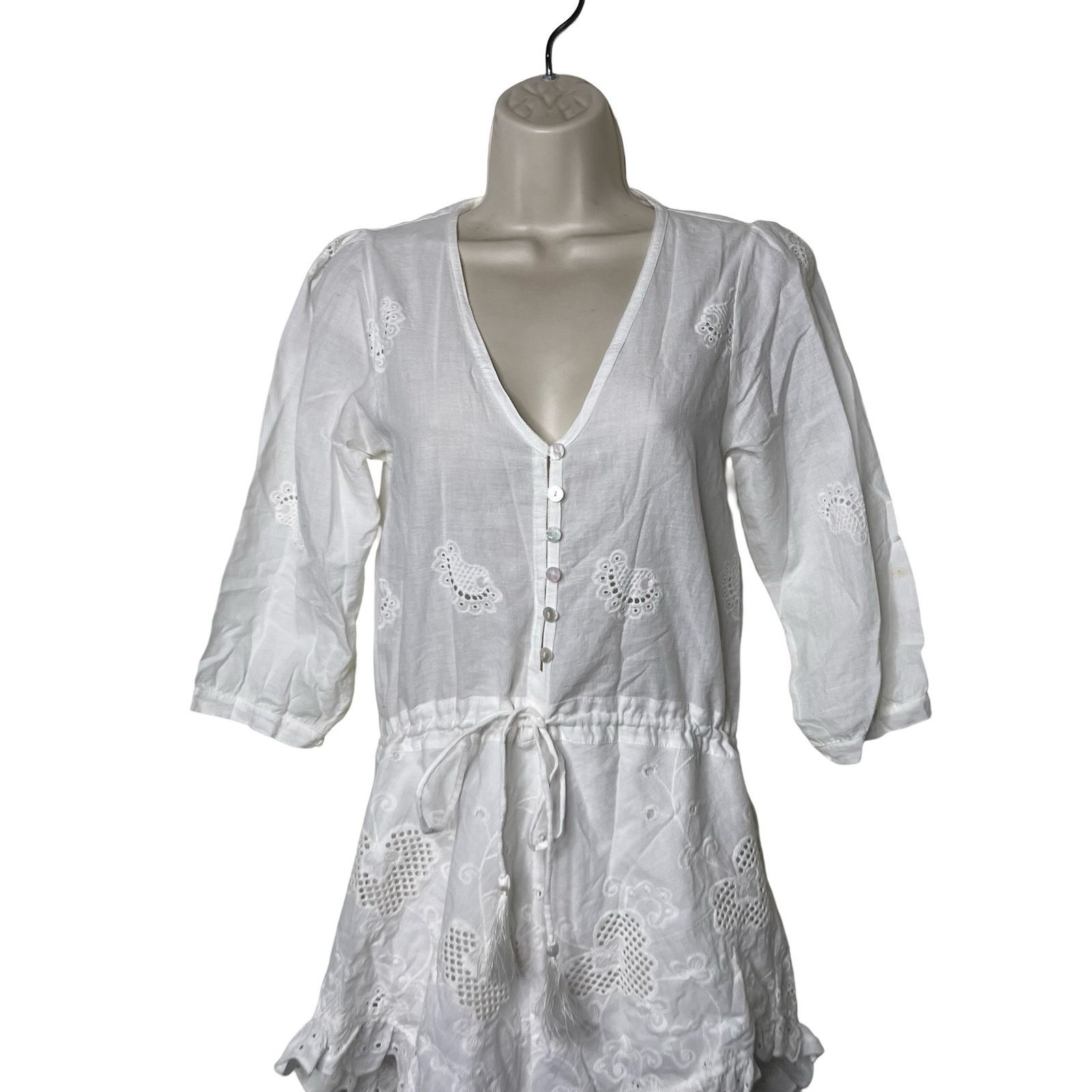 Spell SPELL Casablanca Playsuit MINI ROMPER in White SZ S Size 26" / US 2 / IT 38 - 3 Thumbnail