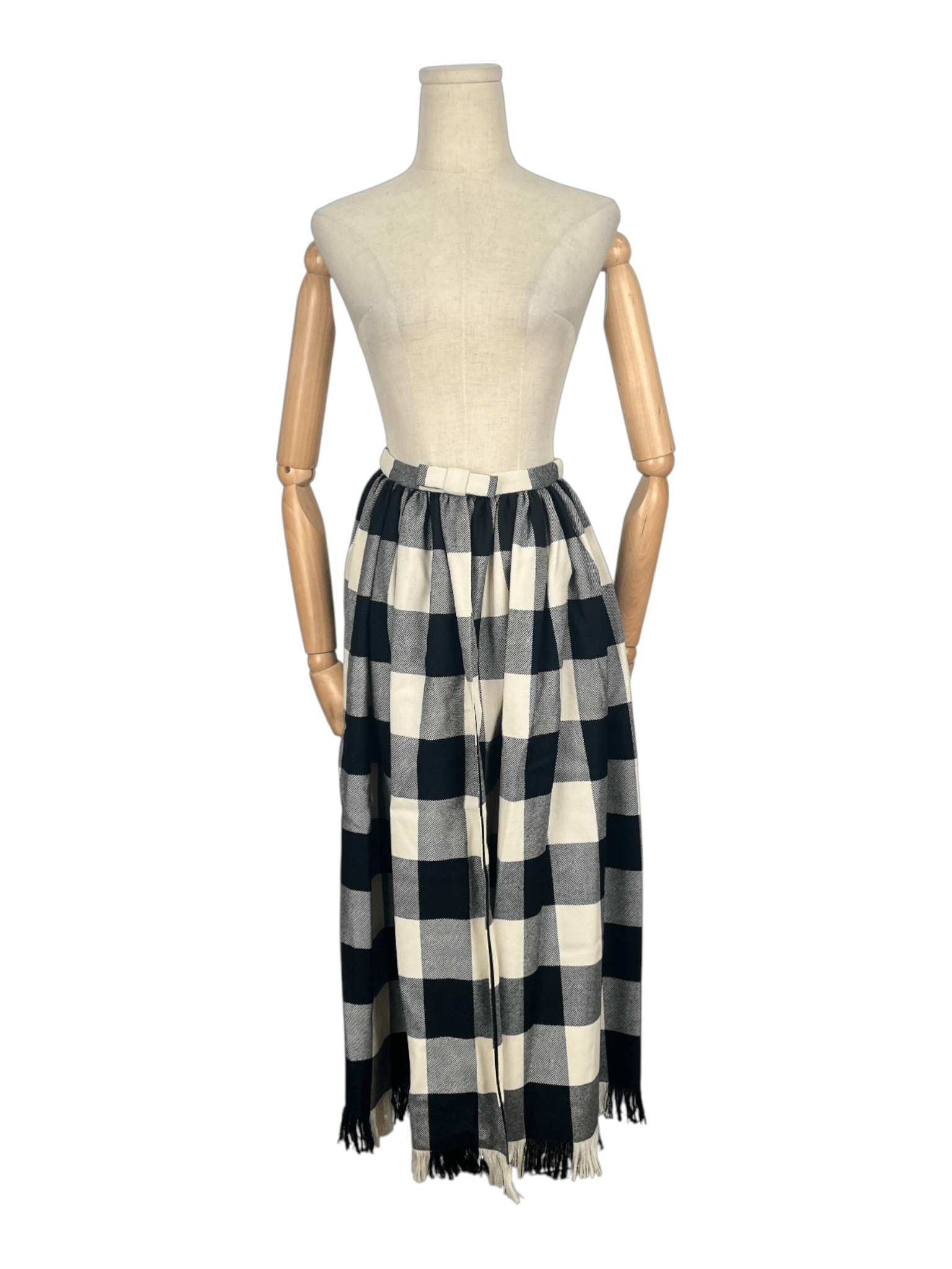 Dior Christian Dior Black Checkered Wool Skirt Size 25" / US 0 / IT 36 - 2 Thumbnail