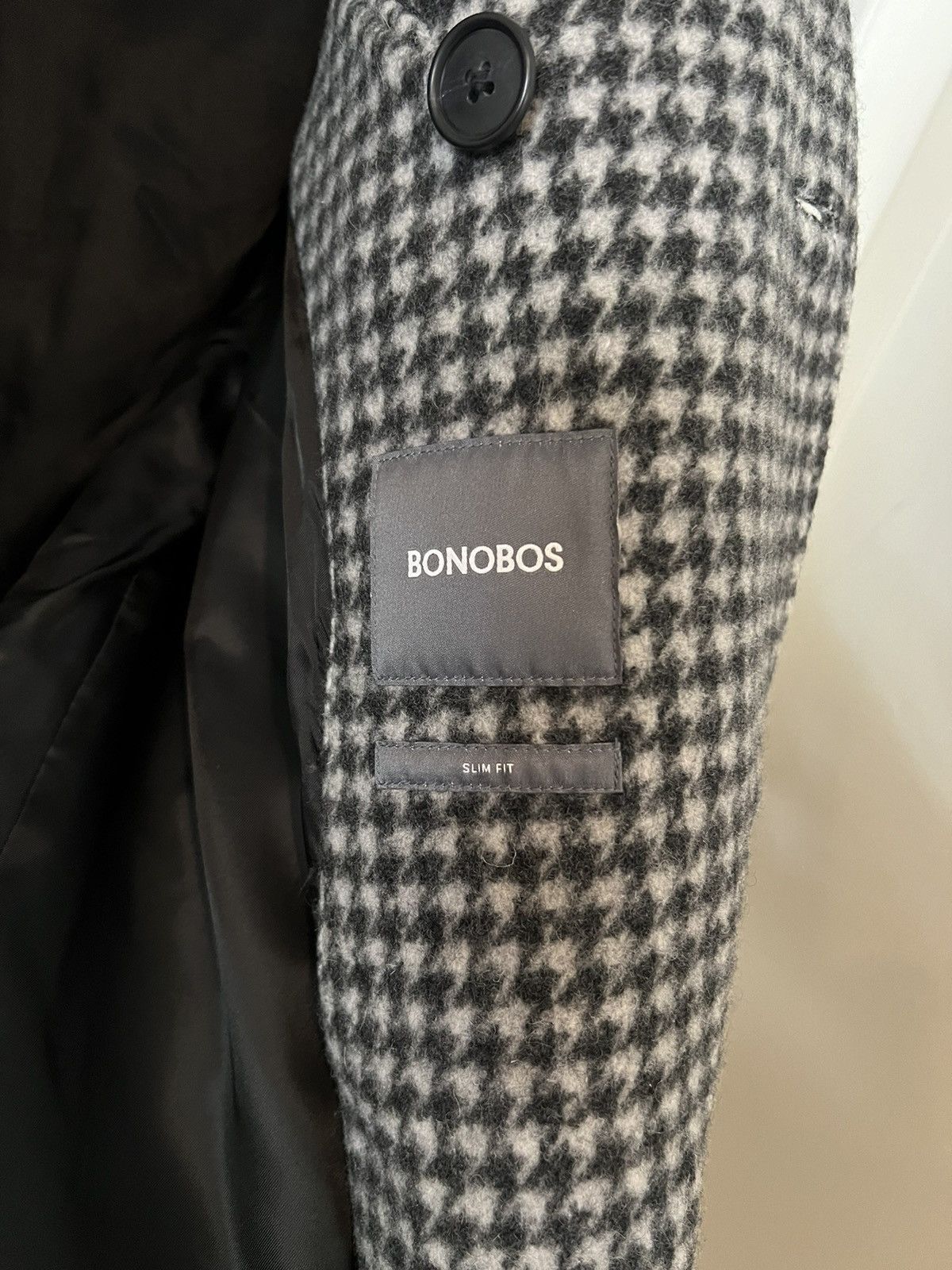 Bonobos Bonobos Houndstooth Double-breasted Topcoat 40R Size US M / EU 48-50 / 2 - 4 Thumbnail