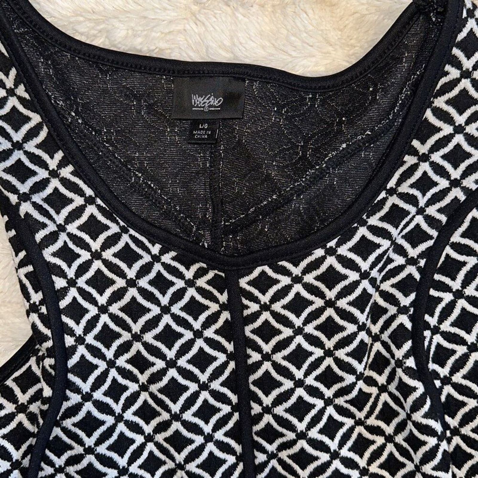 Mossimo Mossimo Black and White High-Neck A-Line Dress | Sz L Size L / US 10 / IT 46 - 3 Thumbnail