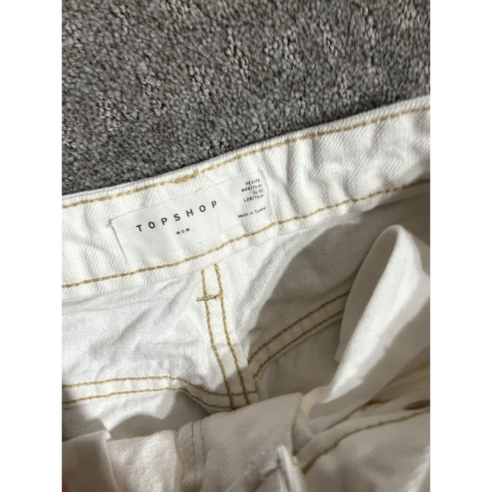 Topshop Topshop Jeans Womens 28 Petite White Denim High Rise Cropped Mom 5-Pocket Size 28" / US 6 / IT 42 - 5 Thumbnail