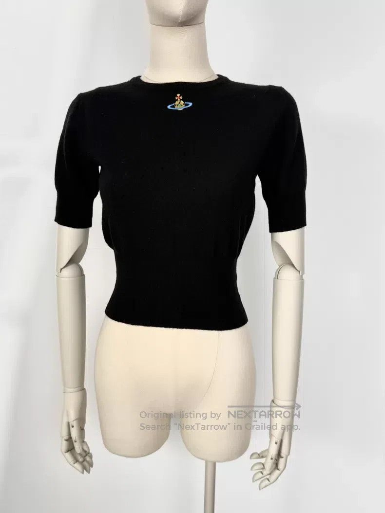 Vivienne Westwood Vivienne Westwood Black Saturn Embroidered Knit Short Slee Size M / US 6-8 / IT 42-44 - 2 Thumbnail