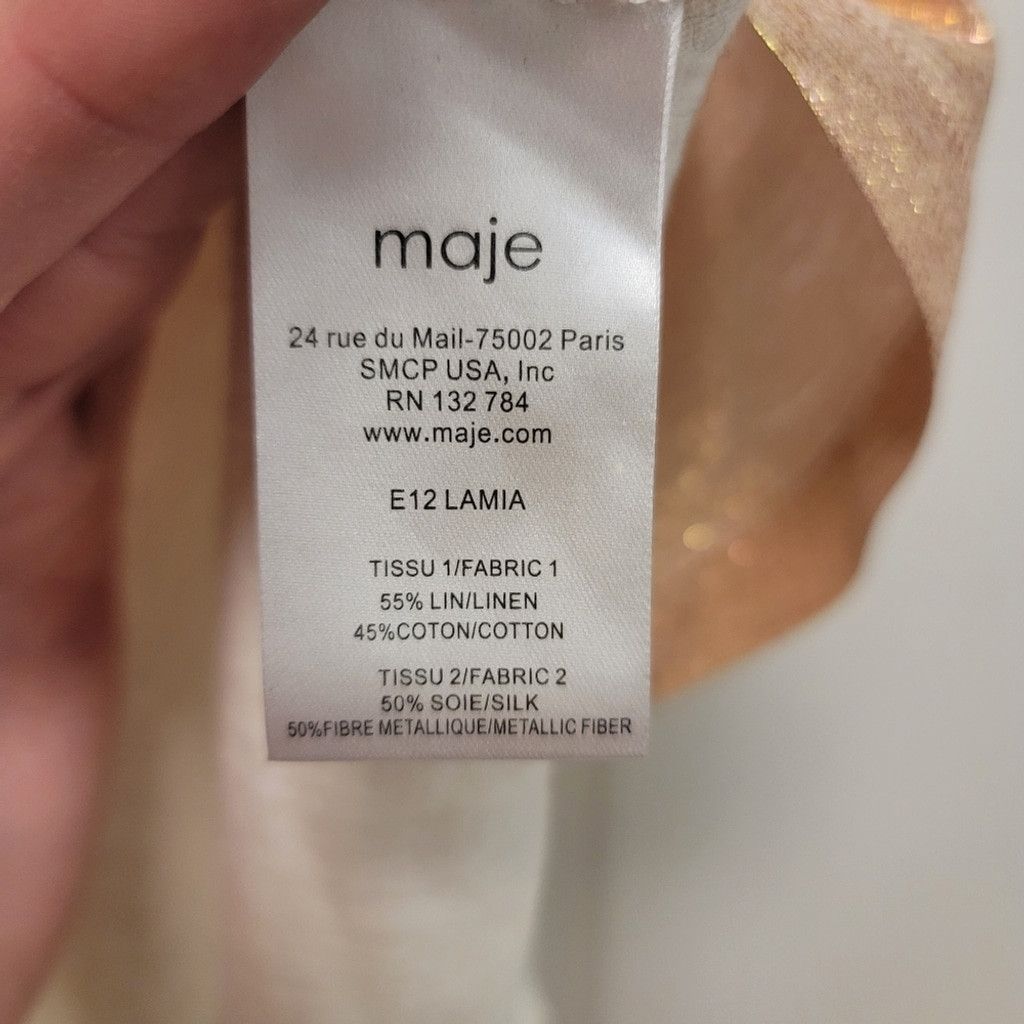 Maje Maje Metallic Gold Blouse Size M / US 6-8 / IT 42-44 - 4 Thumbnail