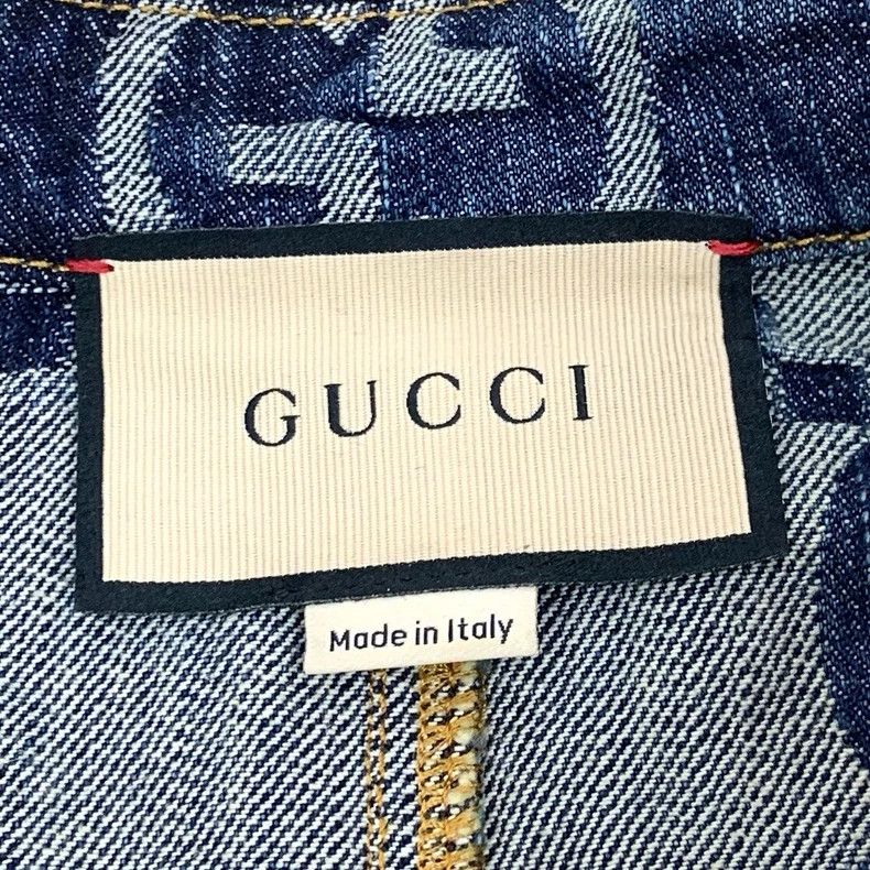 Gucci Gucci Blue logo jacquard full-print cotton lapel long-slee Size 25" / US 0 / IT 36 - 6 Thumbnail