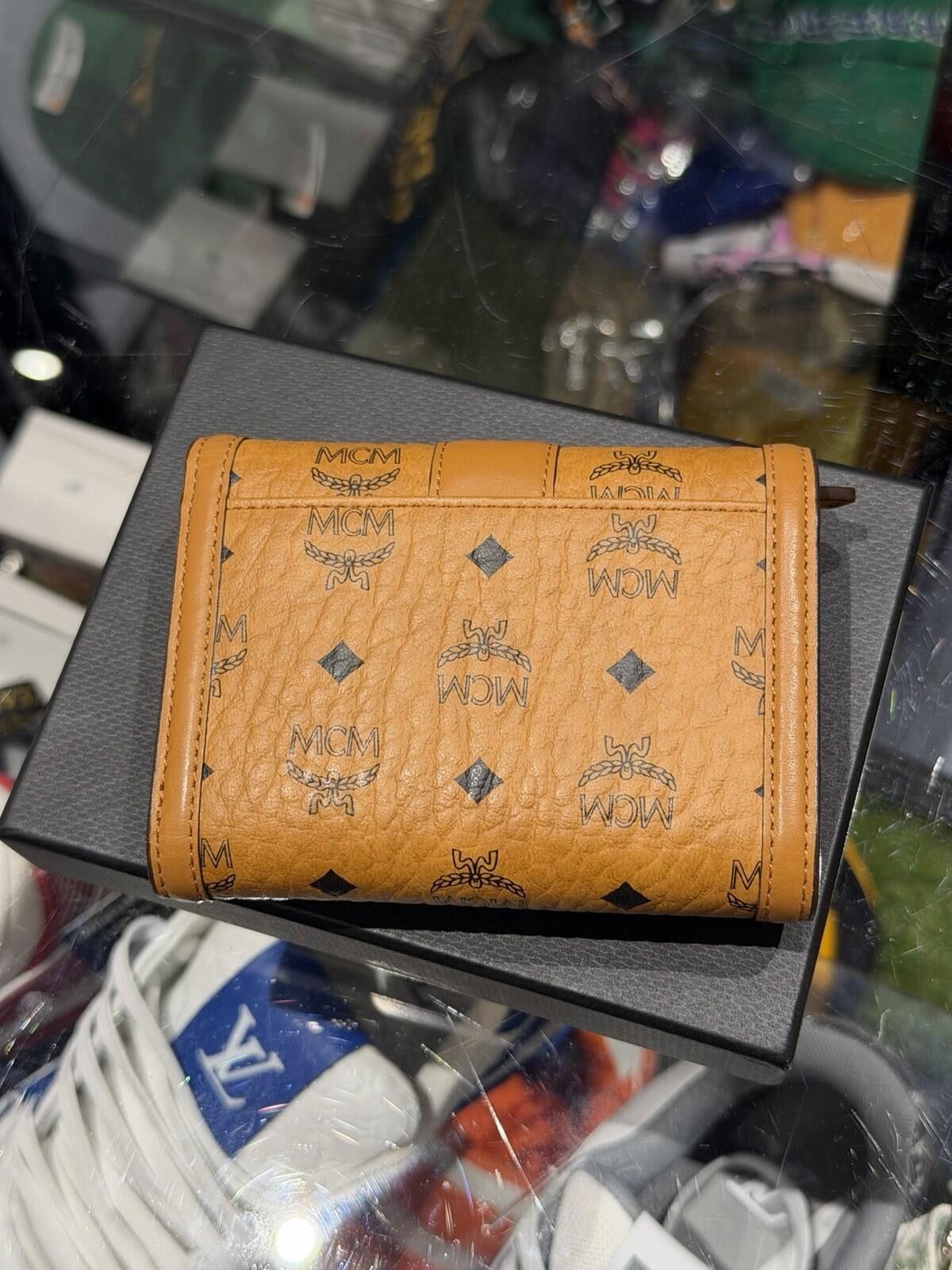 MCM MCM Visetos Tri-fold Leather Wallet Camel Monogram Women Size ONE SIZE - 5 Thumbnail