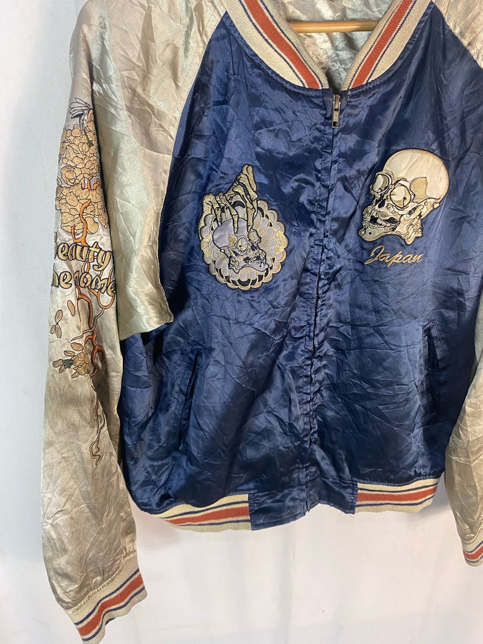 Japanese Brand Skull sukajan zipper jacket by nouveau brilliant homme Size US M / EU 48-50 / 2 - 4 Thumbnail