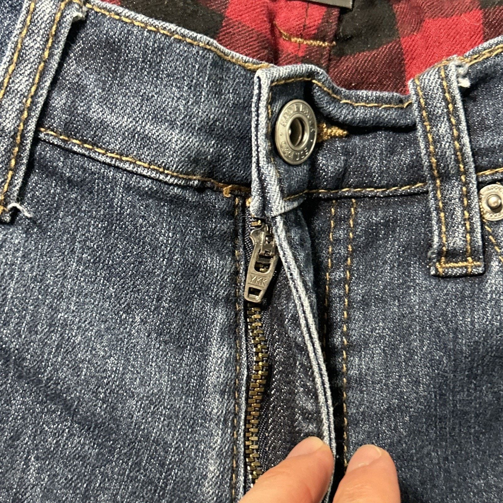 Eddie Bauer Straight Flannel Lined Jeans Men 32x30 Tartan Plaid Outdoors Size US 32 / EU 48 - 12 Thumbnail