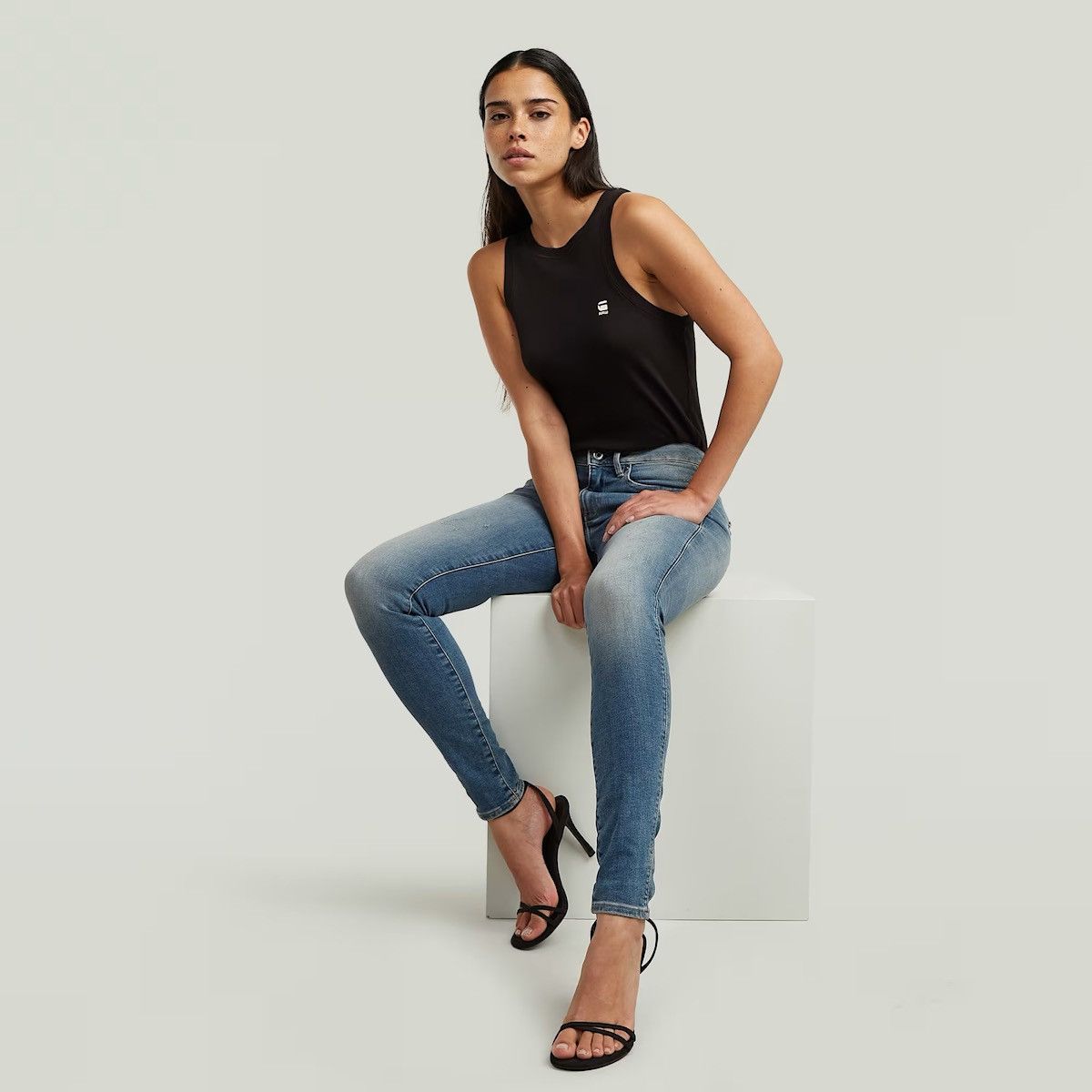 G-Star Women’s Jeans G-Star Raw Midge Zip Mid Skinny Blue Stretch Size 32" / US 10 / IT 46 - 4 Thumbnail