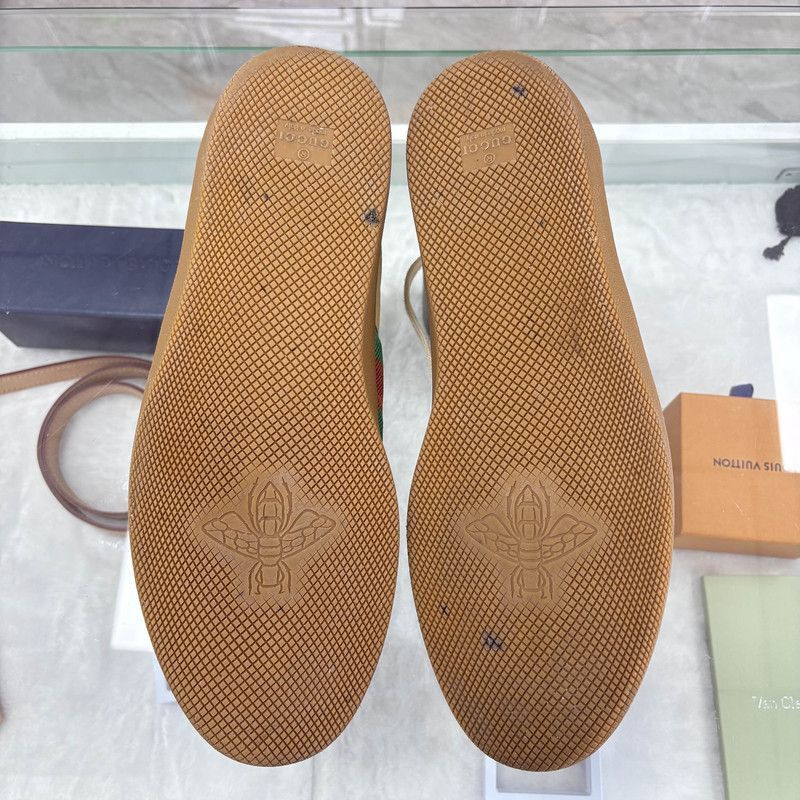 Gucci Gucci G74 Web Leather Low-Top Sneakers for Men Size US 10.5 / EU 43-44 - 4 Thumbnail